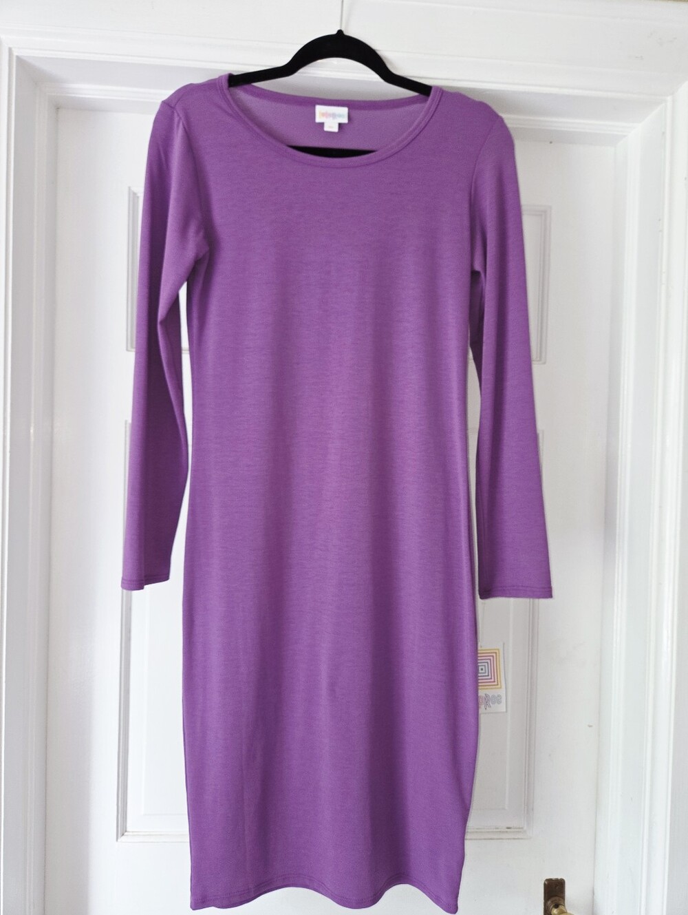 NWT LuLaRoe Debbie Sheath Dress – Size XS (Solid Purple)